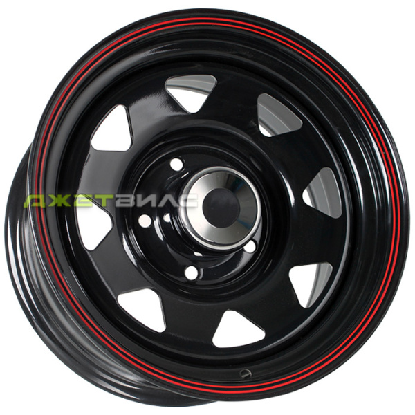 Литой диск Grizzly SW01-1542 R16 7J 5x139.7 ET-25 DIA 108.5 Shinning Black With 2 Red Line