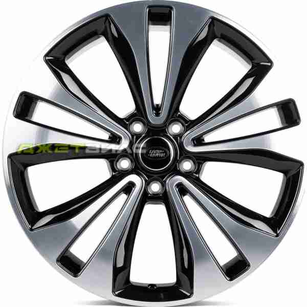 Кованый диск SKILL FG837-DS215 R20 8.5J 5x120 ET43.5 DIA 72.6 Чёрный Глянцевый + Полированные Спицы