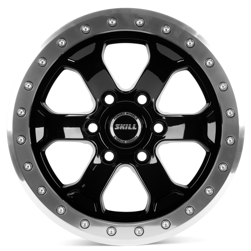 Кованый диск SKILL SB077-SV276 R17 9.5J 6x139.7 ET-44 Кованый диск SKILL SB077-SV276 R17 9.5J 6x139.7 ET-44 DIA 106.1 Чёрный + Полированный Обод