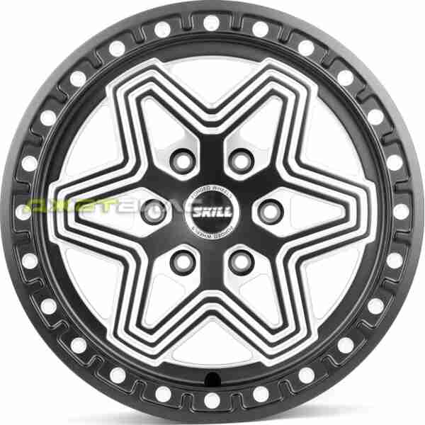 Кованый диск SKILL SB125-CT356 R18 9J 6x139.7 ET45 DIA 95.1 Чёрный Матовый + Полированные Спицы
