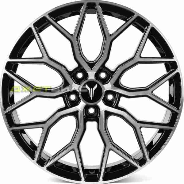 Кованый диск SKILL SL100-SK332 R20 8.5J 5x120 ET30 DIA 66.1 Чёрный Глянцевый + Полированные Спицы