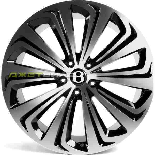 Кованый диск SKILL SL280-SK365 R22 10J 5x130 ET28 DIA 71.5 Чёрный Глянцевый + Полированные Спицы