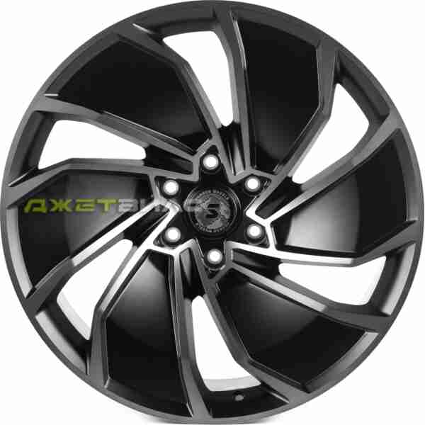 Кованый диск SKILL SL338-SK335 R20 10J 6x139.7 ET10 DIA 77.8 чёрный матовый + полированные спицы + матовый тёмный лак