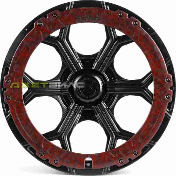 Кованый диск SKILL SL401-SL222 R20 9.5J 5x127 ET12 DIA 71.5 чёрный матовый + карбон SFC19