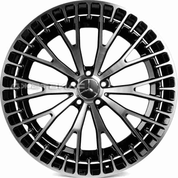 Кованый диск SKILL SL405-CS267 R20 9J 5x112 ET45 DIA 66.6 Чёрный Глянцевый + Полированные Спицы