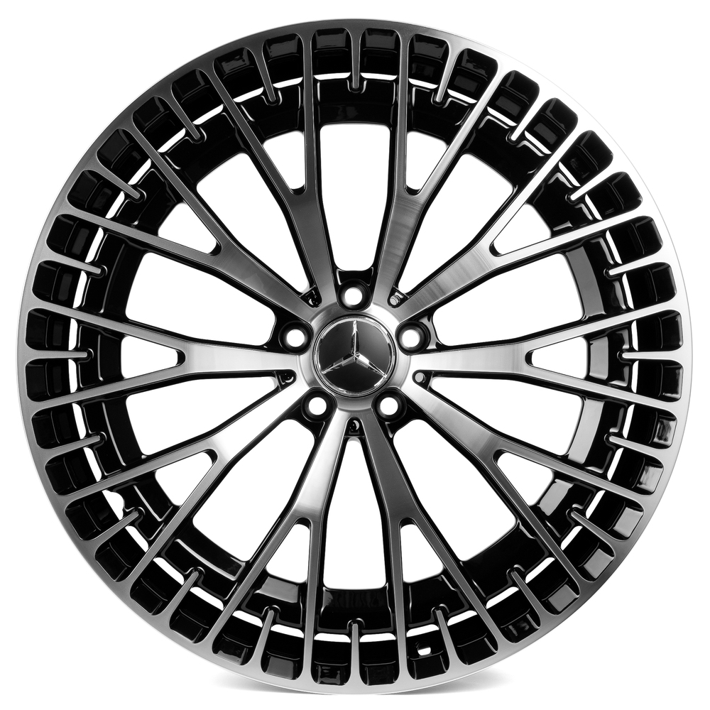 Кованый диск SKILL SL405-CS267 R20 9J 5x112 ET45 Кованый диск SKILL SL405-CS267 R20 9J 5x112 ET45 DIA 66.6 Чёрный Глянцевый + Полированные Спицы
