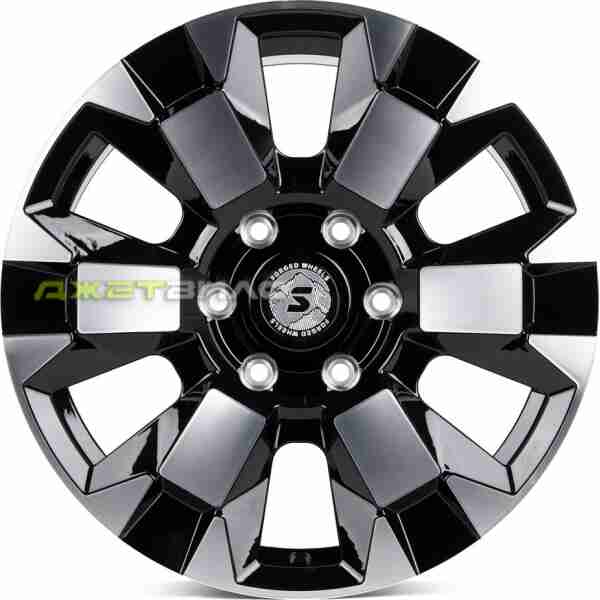 Кованый диск SKILL SL516-SV283 R18 9J 6x139.7 ET45 DIA 95.1 Чёрный Глянцевый + Полированные Спицы