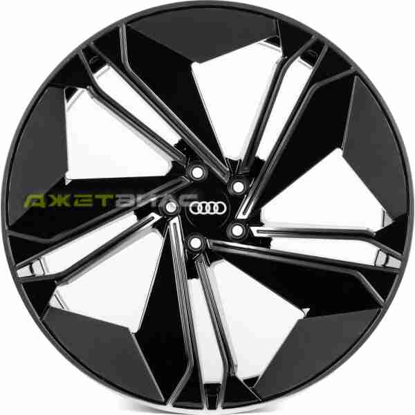 Кованый диск SKILL SL518-CS444 R22 10J 5x112 ET21 DIA 66.5 Чёрный Глянцевый + Зеркальная Полировка + Темный Лак