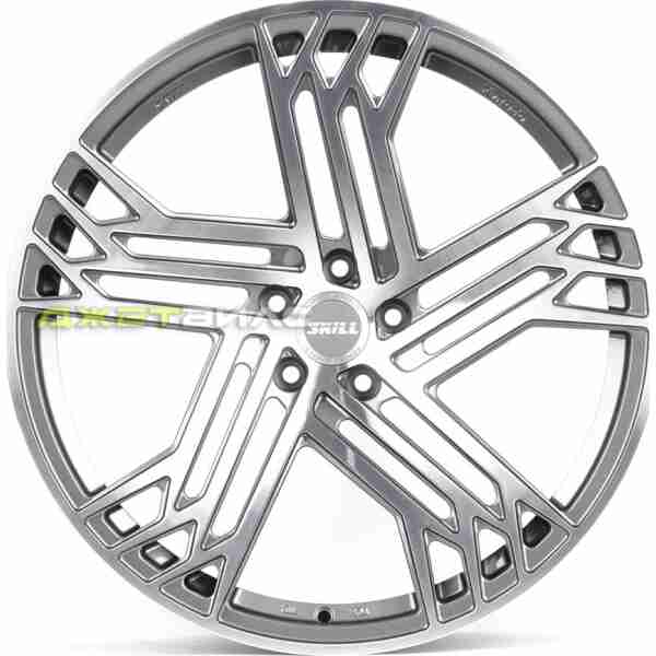 Кованый диск SKILL SL523-SL088 R21 10J 5x112 ET20 DIA 66.5 Графит Глянцевый + Полированные Спицы