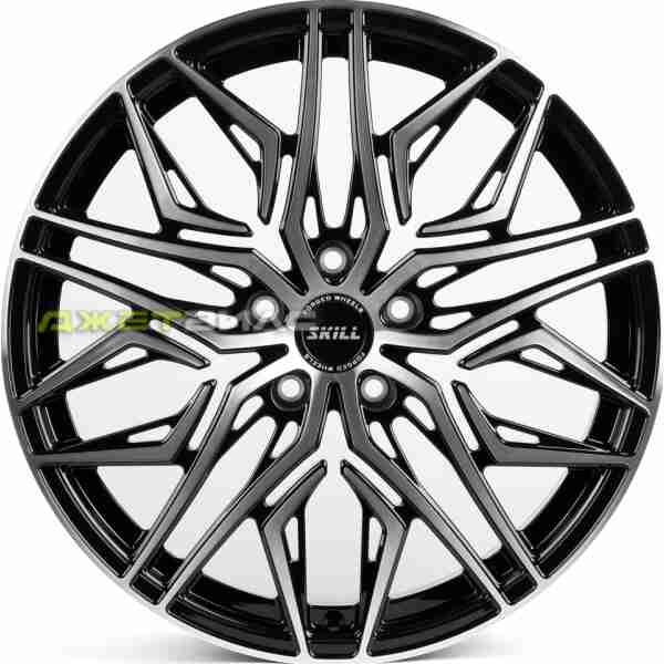 Кованый диск SKILL SL526-SK332 R20 8.5J 5x120 ET40 DIA 62.5 Чёрный Глянцевый + Полированные Спицы