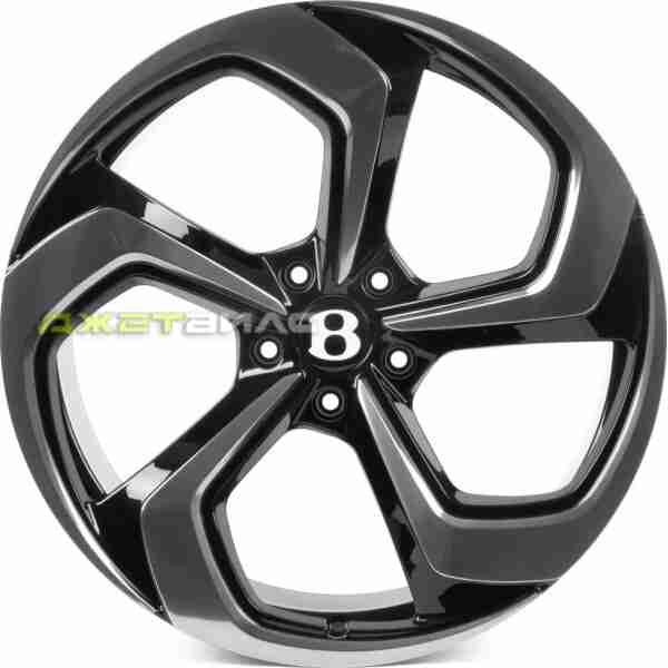 Кованый диск SKILL SL671-SV483 R22 10J 5x130 ET28 DIA 71.5 чёрный глянцевый + полированные спицы + лак SH55