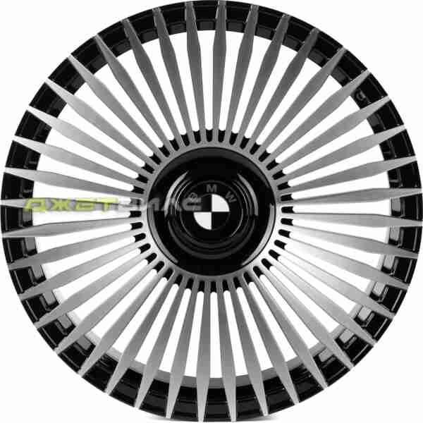 Кованый диск SKILL SL762-SV482 R22 9.5J 5x112 ET36 DIA 66.6 Черный Глянец + Полированые Спицы