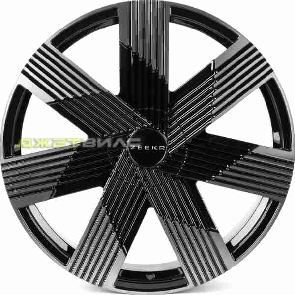 Кованый диск SKILL SL778-SB594 R22 9.5J 5x108 ET35 DIA 63.4 чёрный глянцевый + полированный обод + тёмный лак