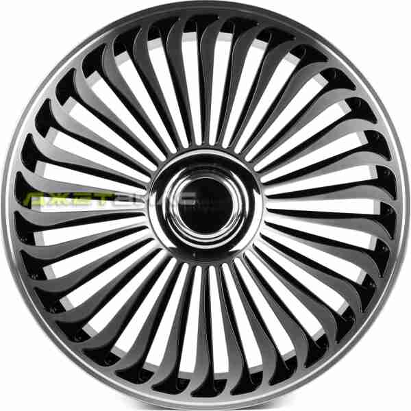 Кованый диск SKILL SL786-SB625 R24 10J 5x120 ET40 DIA 72.6 Чёрный Глянцевый + Полированные Спицы