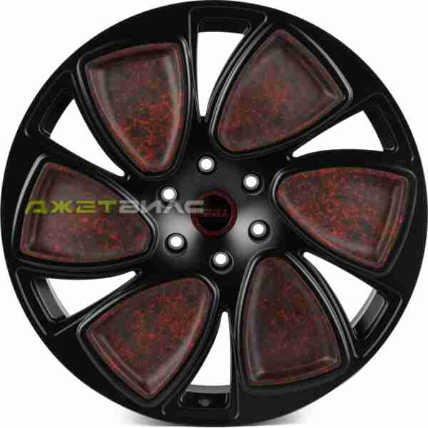 Кованый диск SKILL SL809-SL253 R22 10J 6x139.7 ET20 DIA 77.8 чёрный матовый + карбон SFC19