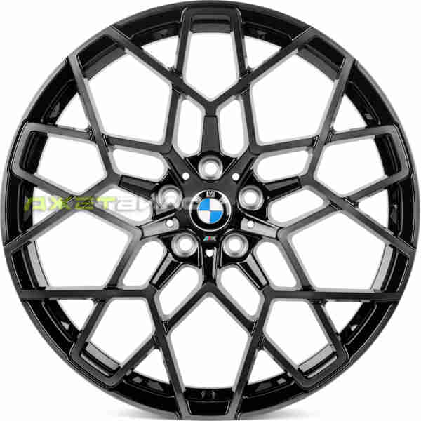 Кованый диск SKILL SL813-SV451 R20 9J 5x112 ET35 DIA 66.6 чёрный глянцевый + полированные спицы + лак SK51