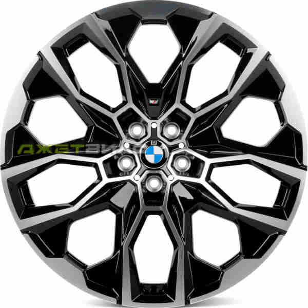 Кованый диск SKILL SL869-SB579 R21 9.5J 5x112 ET36 DIA 66.6 Чёрный Глянцевый + Полированные Спицы + Темный Лак