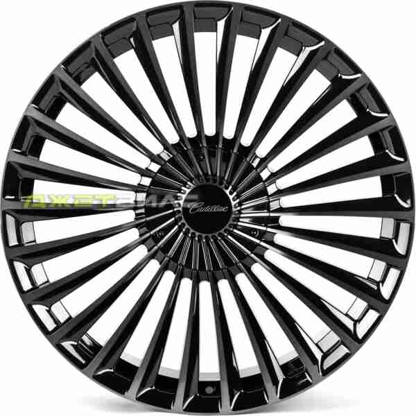 Кованый диск SKILL SV017-SK363 R22 9J 6x139.7 ET28 DIA 78.1 чёрный глянцевый + полированные спицы + лак SK51