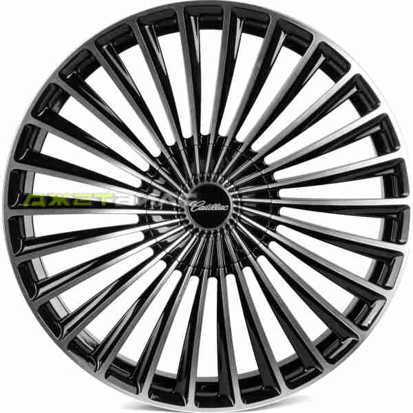 Кованый диск SKILL SV017-SK363 R22 9J 6x139.7 ET28 DIA 78.1 Чёрный Глянцевый + Полированные Спицы