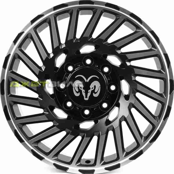 Кованый диск SKILL SV093-CS412 R20 9J 8x165.1 ET29 DIA 121.3 Чёрный Матовый + Полированные Спицы