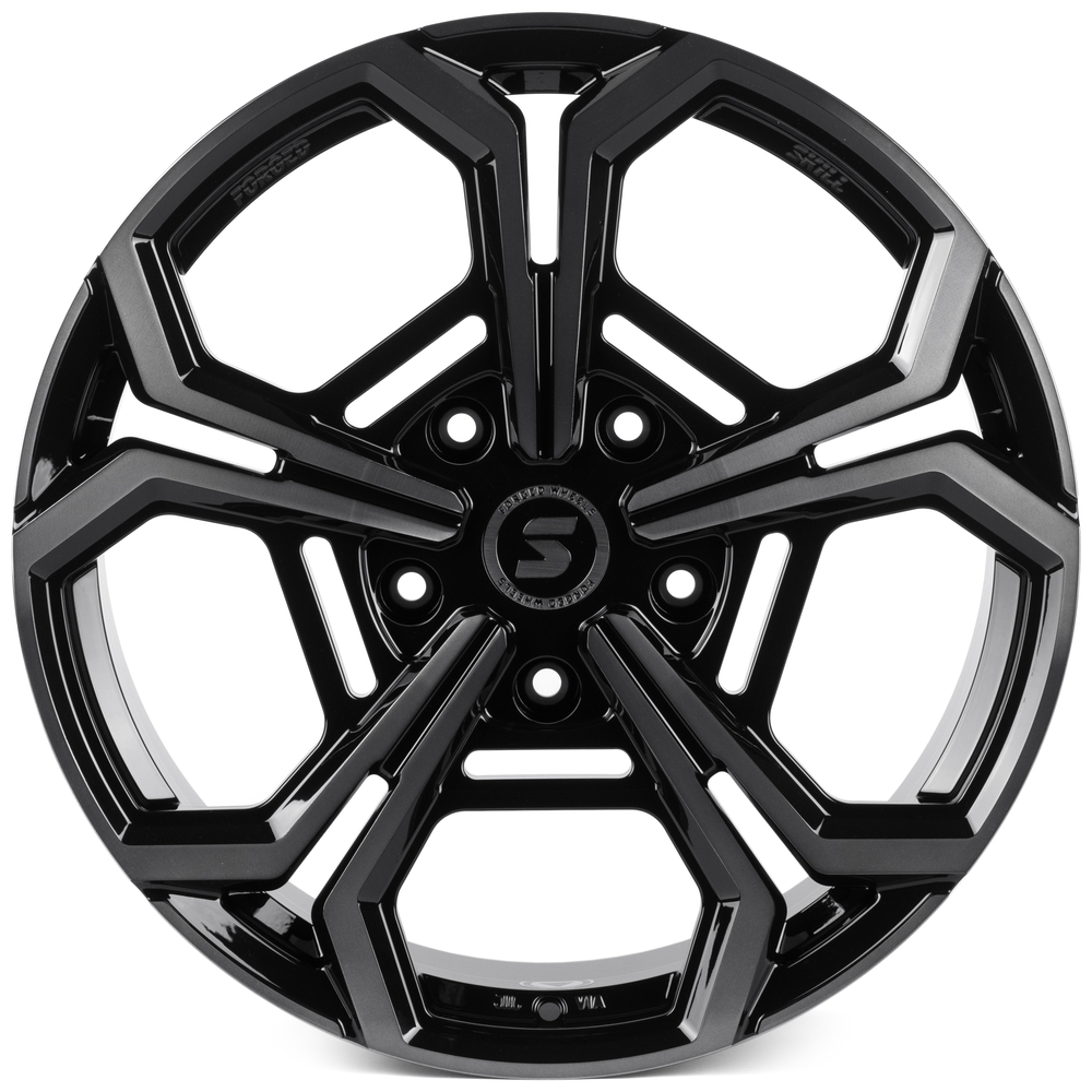 Кованый диск SKILL SV111-SL221 R20 9J 5x150 ET45 Кованый диск SKILL SV111-SL221 R20 9J 5x150 ET45 DIA 110.1 чёрный глянцевый + полированные спицы + лак SK51