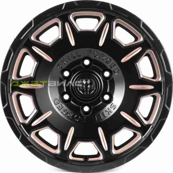 Кованый диск SKILL SV164-SB533 R18 9J 6x139.7 ET10 DIA 77.8 Чёрный Матовый + Полированные Спицы