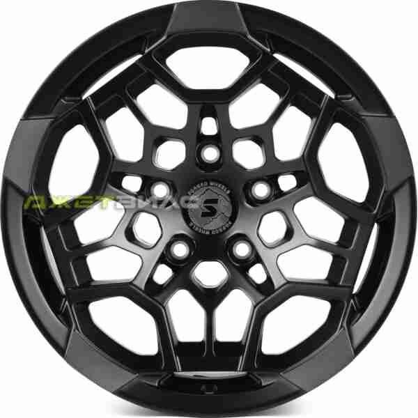 Кованый диск SKILL SV171-SK290 R17 9J 5x127 ET-12 DIA 71.5 Чёрный Матовый + Полированные Спицы