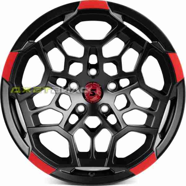 Кованый диск SKILL SV171-SV308 R20 10J 5x127 ET-10 DIA 71.5 Чёрный Матовый + Красный Обод