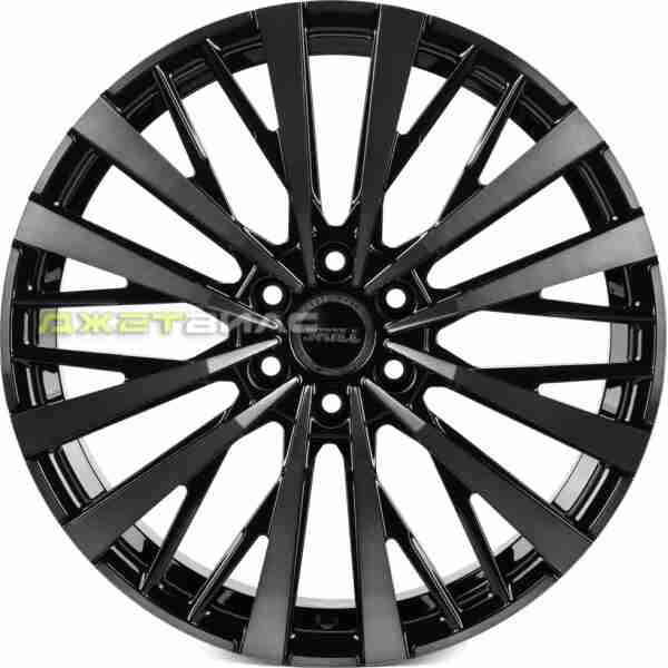 Кованый диск SKILL SV180-SL204 R19 8J 6x114.3 ET46 DIA 67.1 чёрный глянцевый + полированные спицы + лак SK51
