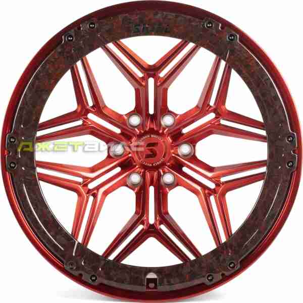 Кованый диск SKILL SV185-SB595 R22 10J 6x139.7 ET-10 DIA 77.8 Красный + Карбон Sfc09