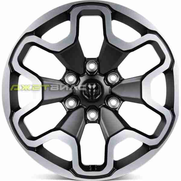 Кованый диск SKILL SV212-SK303 R18 9J 6x139.7 ET19 DIA 77.8 Чёрный Матовый + Полированные Спицы