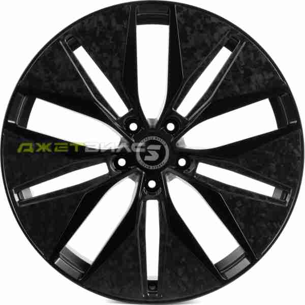 Кованый диск SKILL SV380-SV482 R22 9.5J 5x130 ET20 DIA 84.1 чёрный матовый + карбон SFC16