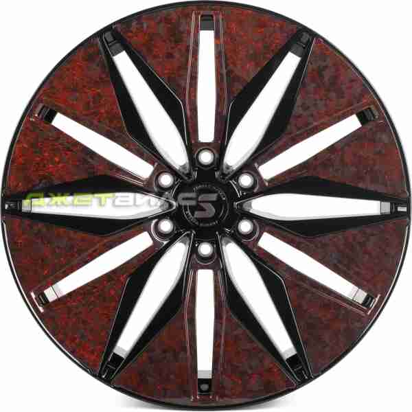 Кованый диск SKILL SV380-SV481 R22 9J 6x139.7 ET19 DIA 77.8 Чёрный Глянцевый + Карбон Sfc09