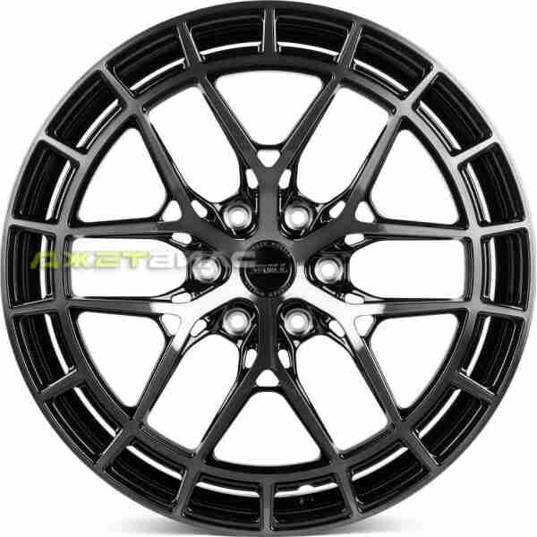 Кованый диск SKILL SV399-SL251 R22 9J 6x139.7 ET19 DIA 77.8 Чёрный Глянцевый + Полированные Спицы + Темный Лак
