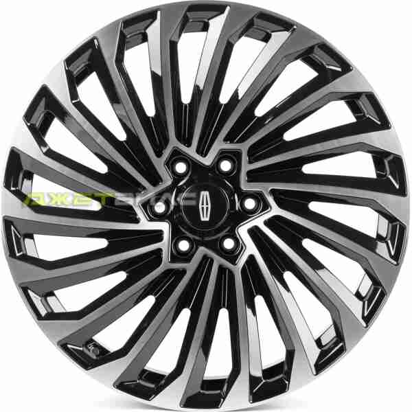 Кованый диск SKILL SV603-SK364 R22 9.5J 6x135 ET44 DIA 87.1 Чёрный Глянцевый + Полированные Спицы