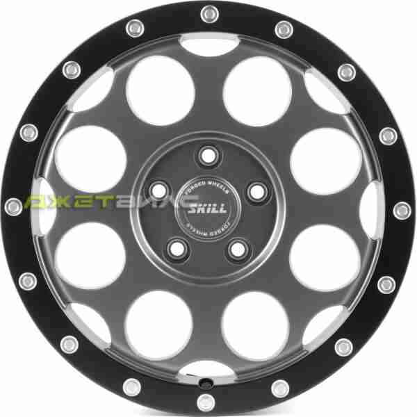 Кованый диск SKILL SV607-SV406 R17 8J 5x120 ET45 DIA 65.1 графит матовый + матовый обод + полированные болты