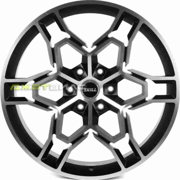 Кованый диск SKILL SV648-SK363 R22 9J 6x139.7 ET19 DIA 77.8 Чёрный Матовый + Полированные Спицы