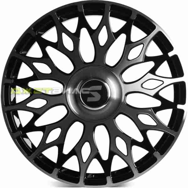 Кованый диск SKILL SV667-CS442 R22 9J 6x139.7 ET50 DIA 95.1 Чёрный Глянцевый + Полированные Спицы + Темный Лак