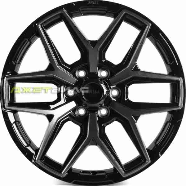 Кованый диск SKILL SV854-CS412 R20 9J 6x139.7 ET19 DIA 77.8 чёрный глянцевый + полированные спицы + лак SK51