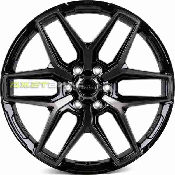 Кованый диск SKILL SV854-CT398 R22 9J 6x139.7 ET45 DIA 95.1 Чёрный Глянцевый + Полировка + Чёрный Лак