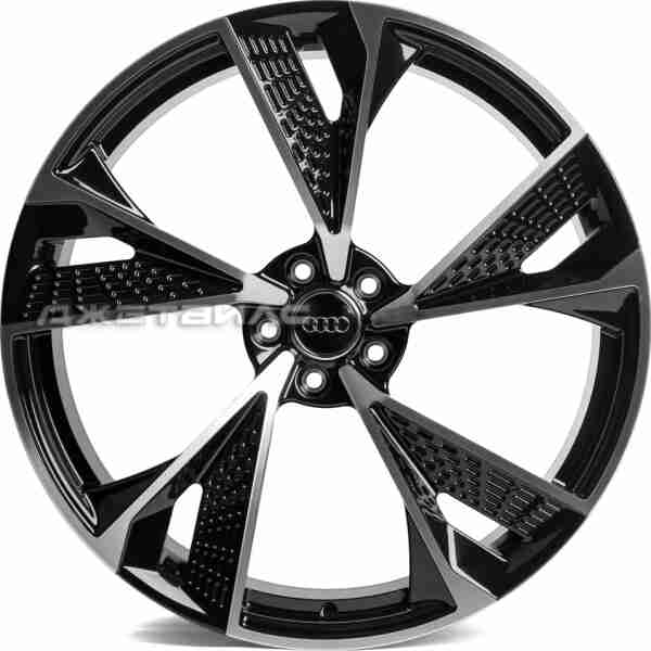 Кованый диск SKILL SL685-SV483 R22 10J 5x112 ET18 DIA 66.6 Чёрный Глянцевый + Полированные Спицы