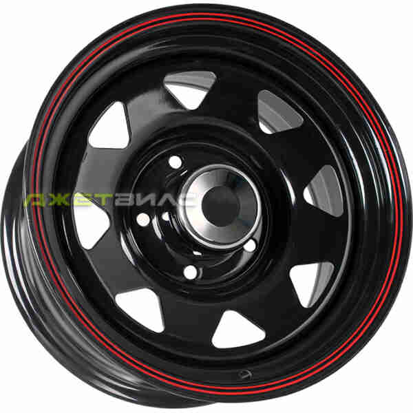 Литой диск Grizzly SW01-1546 R16 8J 6x139.7 ET-20 DIA 110.1 Shinning Black With 2 Red Line
