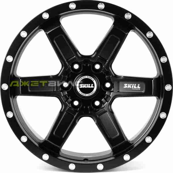Кованый диск SKILL SB021-SV451 R20 9J 6x139.7 ET19 DIA 77.8 Черный Матовый + Полированные Болты
