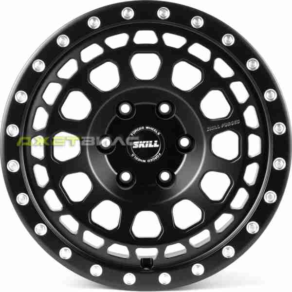 Кованый диск SKILL SB028-CS382 R18 9J 6x139.7 ET15 DIA 106.1 Чёрный Матовый + Декоративные Болты