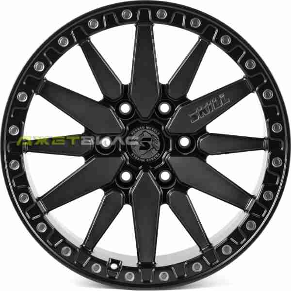 Кованый диск SKILL SB111-SL191 R18 9J 6x139.7 ET15 DIA 106.1 чёрный матовый + полированные спицы + матовый тёмный лак