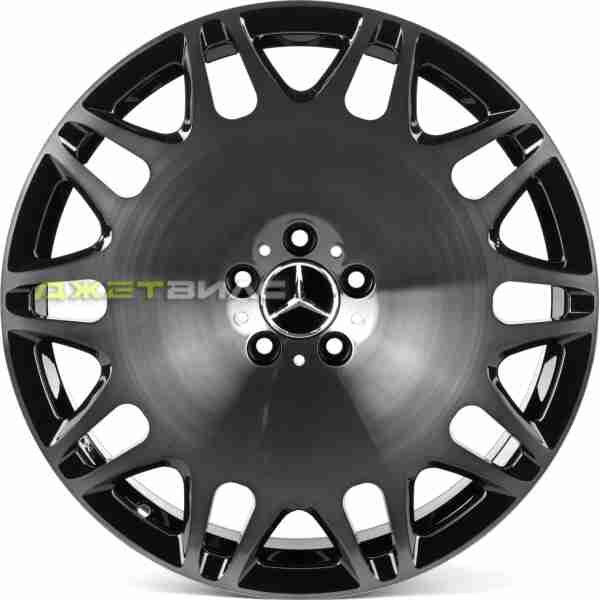 Кованый диск SKILL SL076-CS412 R20 9J 5x112 ET34 DIA 66.6 Чёрный Глянцевый + Полированные Спицы + Темный Лак