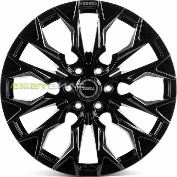 Кованый диск SKILL SV160-SK363 R22 9J 6x139.7 ET19 DIA 77.8 Чёрный Глянцевый + Полировка + Тёмный Лак