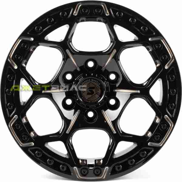 Кованый диск SKILL SV310-SK289 R17 8.5J 6x135 ET34 DIA 87.1 Чёрный Глянцевый + Полировка + Тёмный Лак