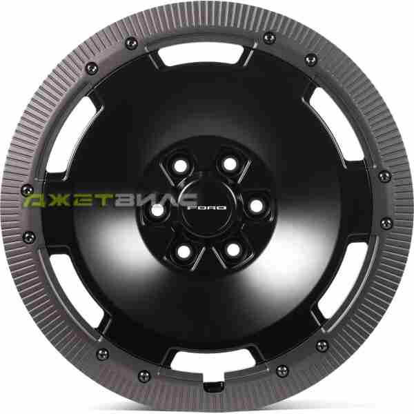 Кованый диск SKILL SB130-SB563 R20 9J 6x135 ET32 DIA 87.1 чёрный матовый + коричневое кольцо