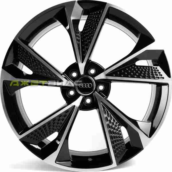 Кованый диск SKILL SL685-SV450 R20 8.5J 5x112 ET35 DIA 66.5 Чёрный Глянцевый + Полированные Спицы